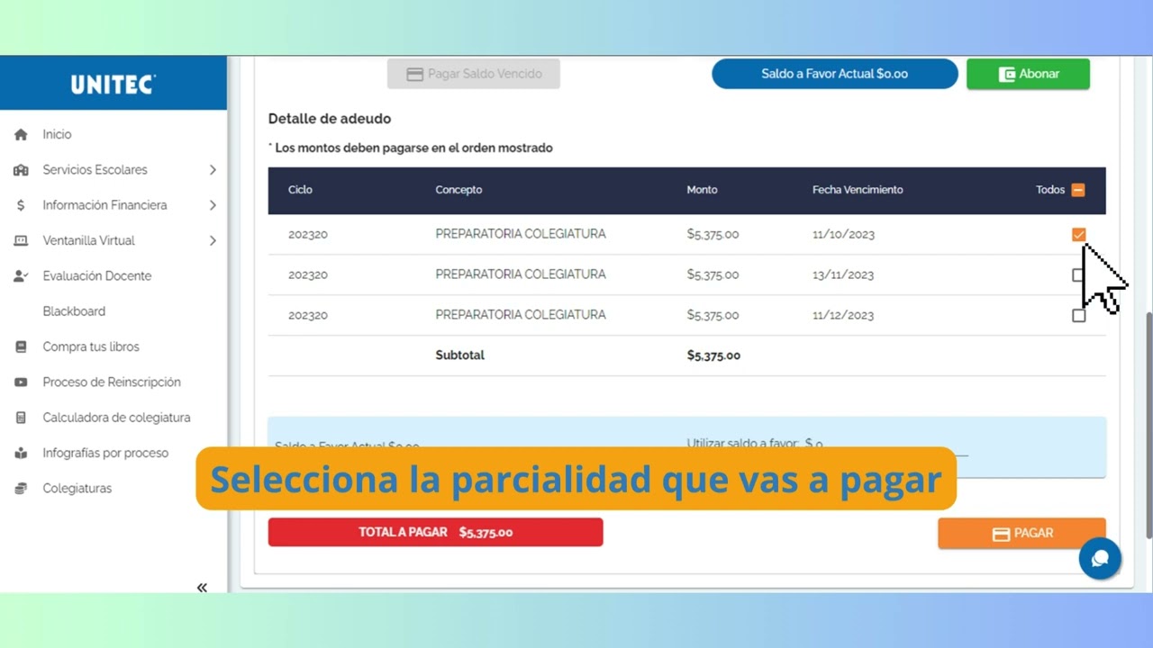como pagar colegiatura en linea unitec
