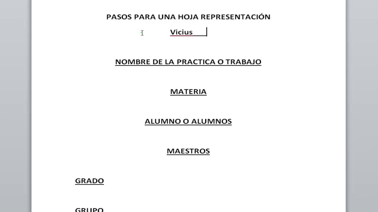 que es una hoja de presentacion de un trabajo