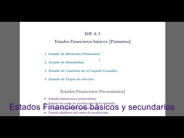 que son los estados financieros secundarios
