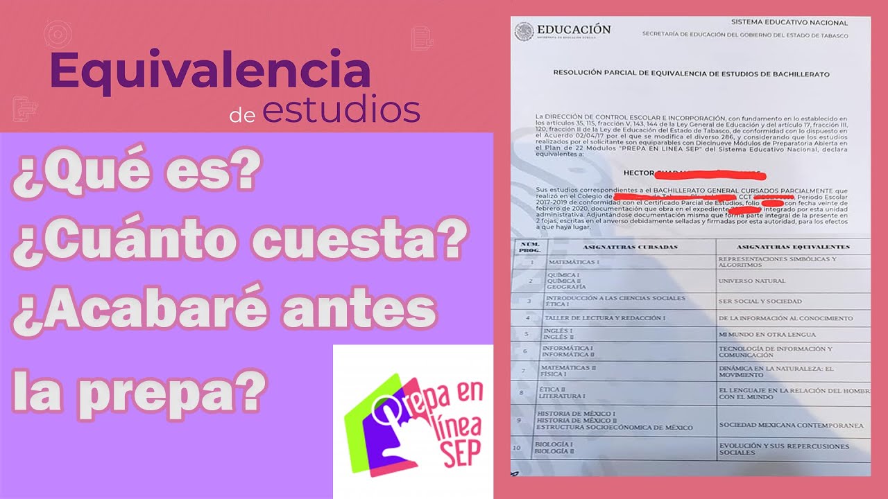 prepa en linea revalidacion de materias