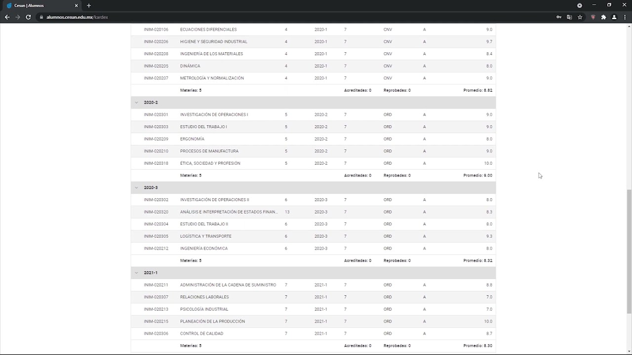 que es el kardex de preparatoria