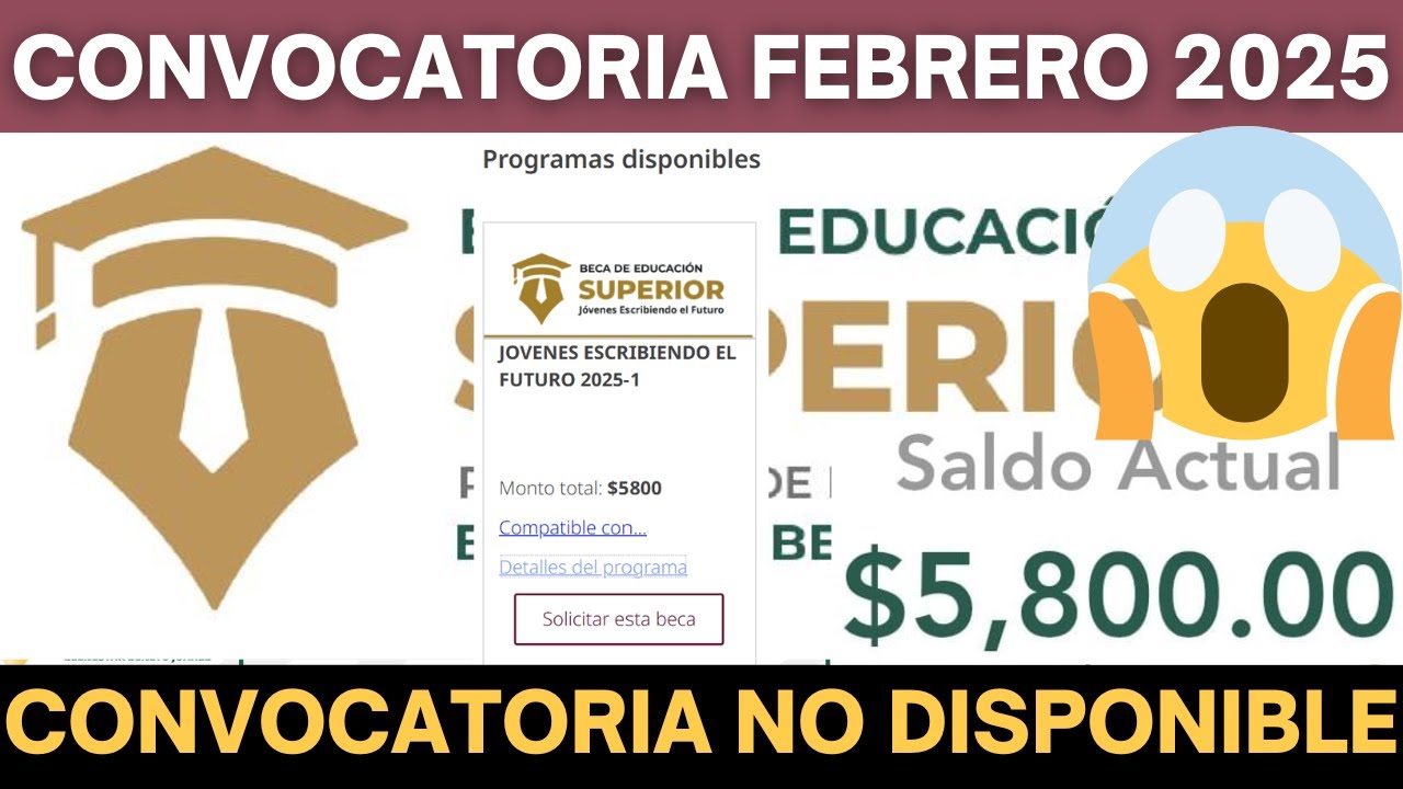 no me aparece la beca jovenes escribiendo el futuro