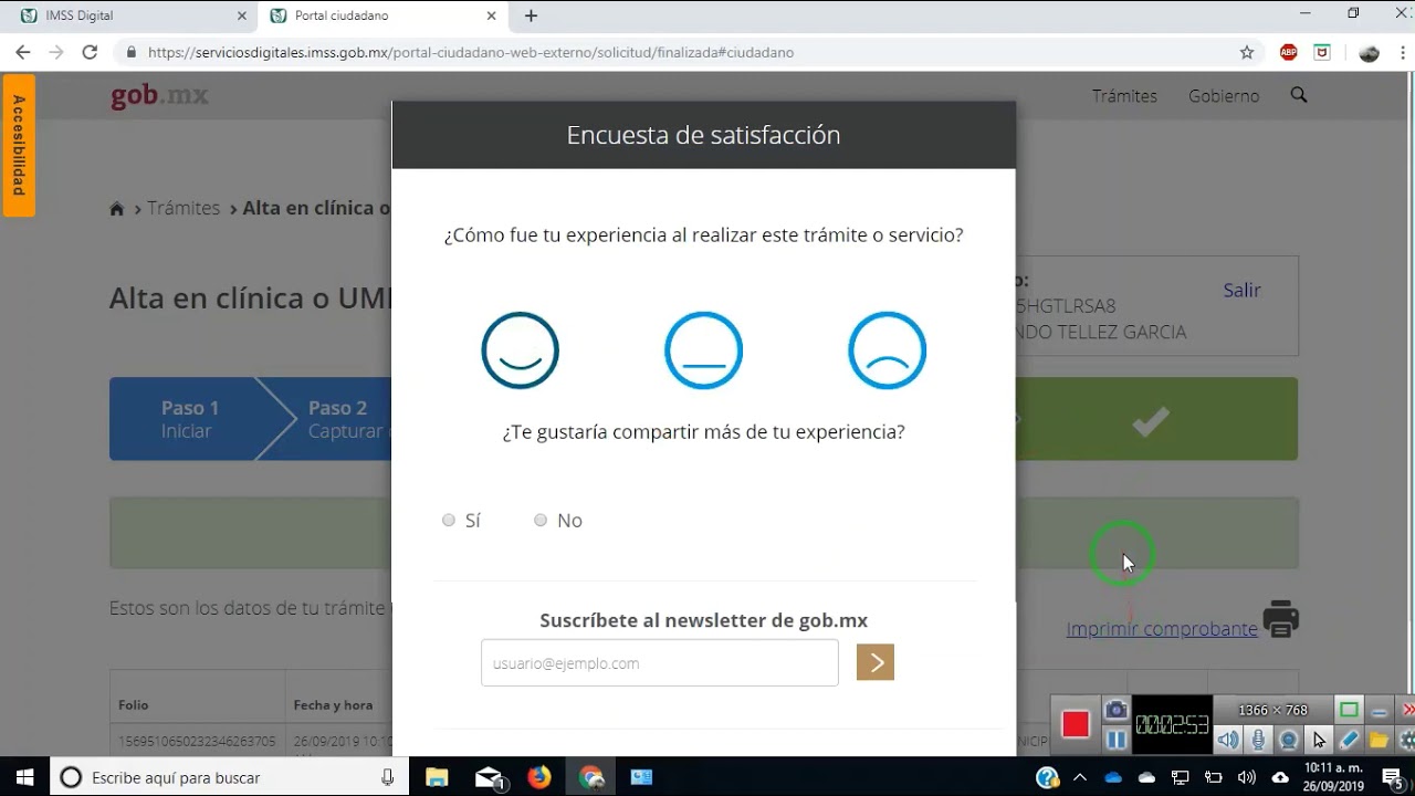 alta en clinica o umf con curp