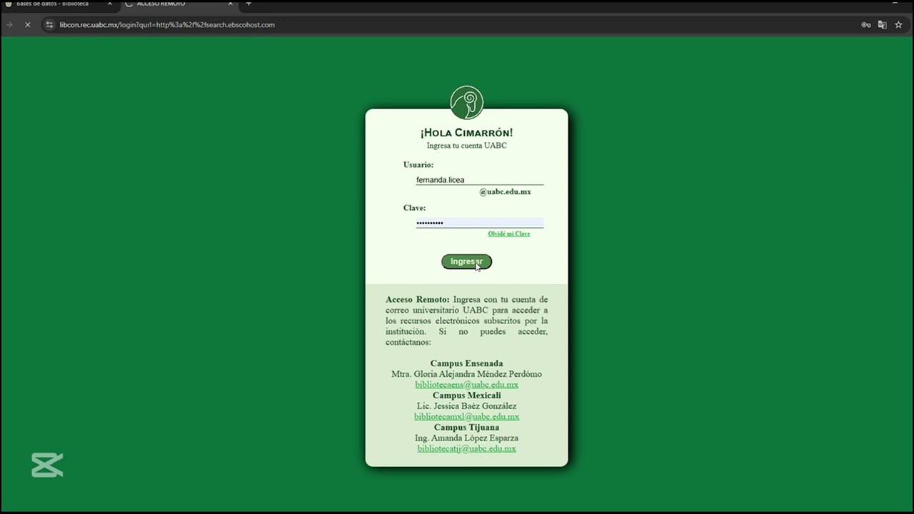 base de datos de la uabc